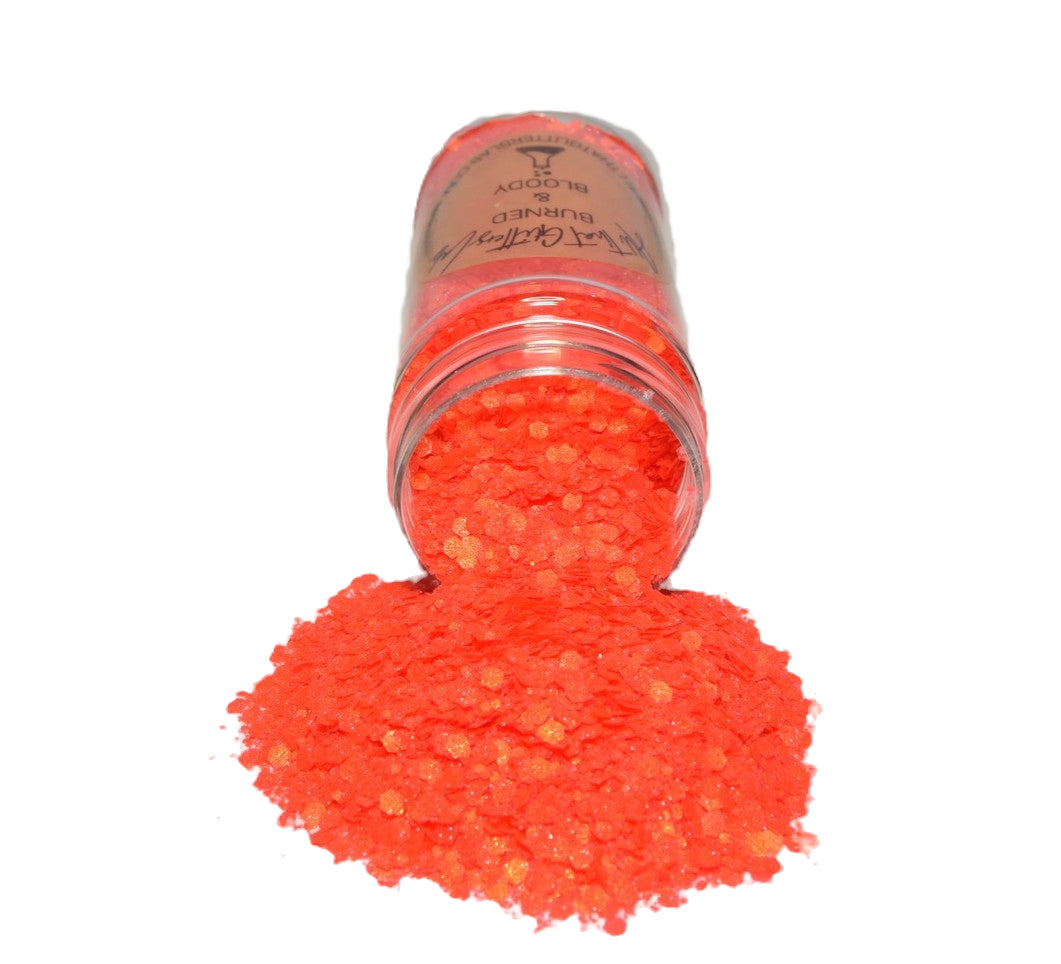 Burned & Bloody orange textured chunky mix glitter