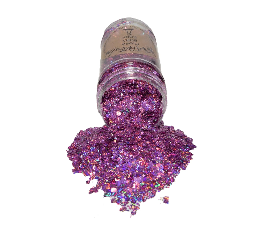 Flora Bora Bora pink holographic chunky mix glitter