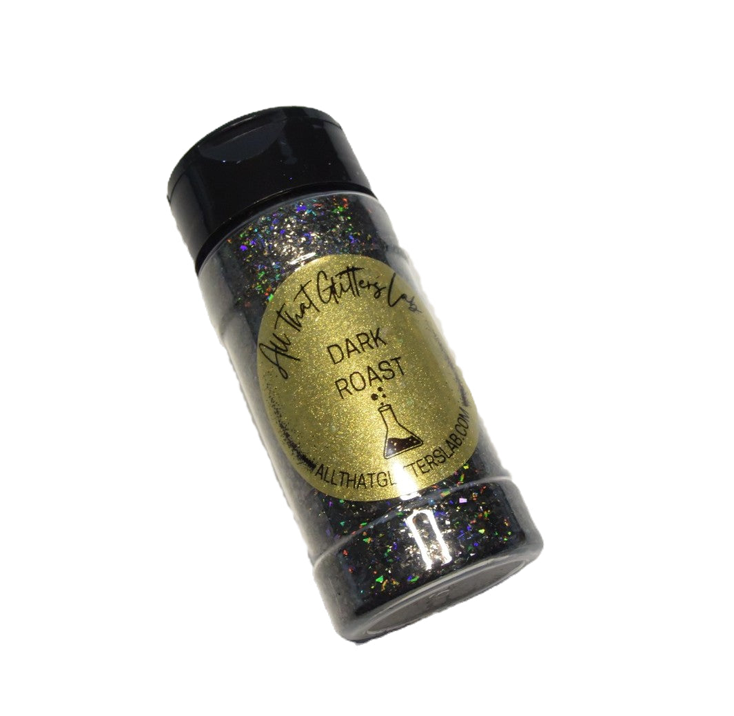 Dark Roast black holographic chunky mix glitter