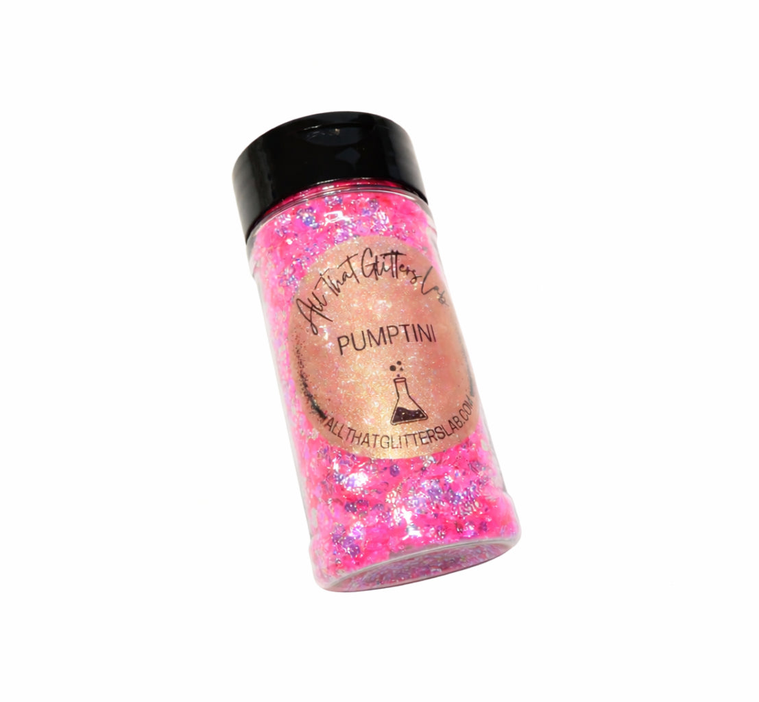 Pumptini pink iridescent chunky mix glitter