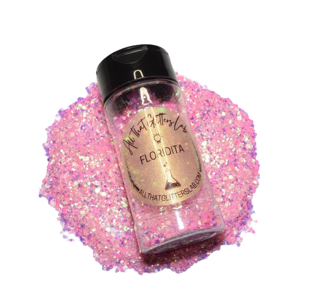 Floridita yellow glow in the dark chunky mix glitter