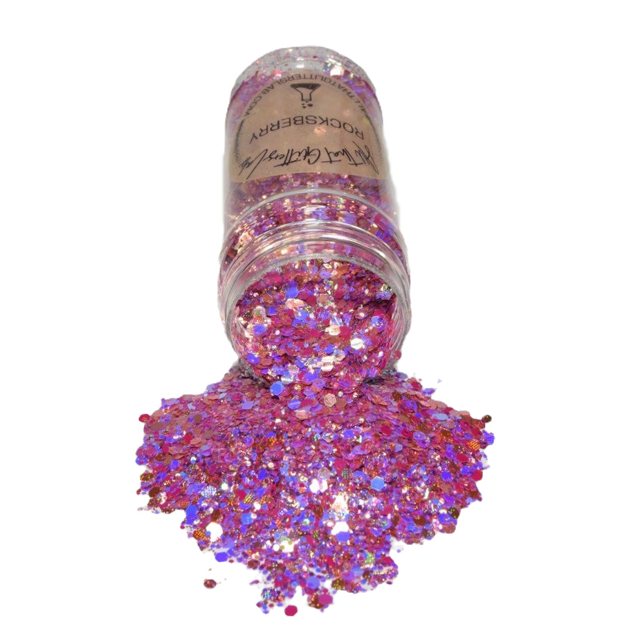 Rocksberry pink holographic chunky mix glitter