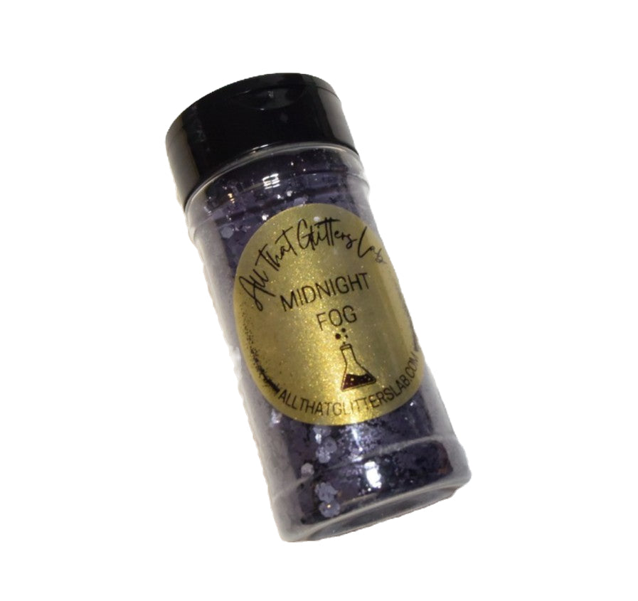 Midnight Fog black iridescent chunky mix glitter