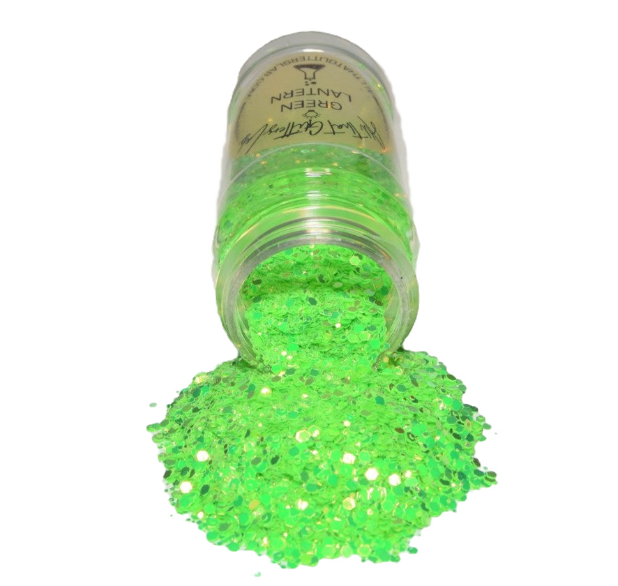 Green Lantern green glow in the dark chunky mix glitter