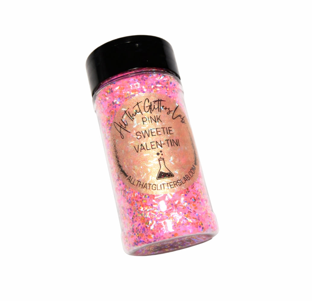 Pink Sweetie Valen-tini pink iridescent chunky mix glitter