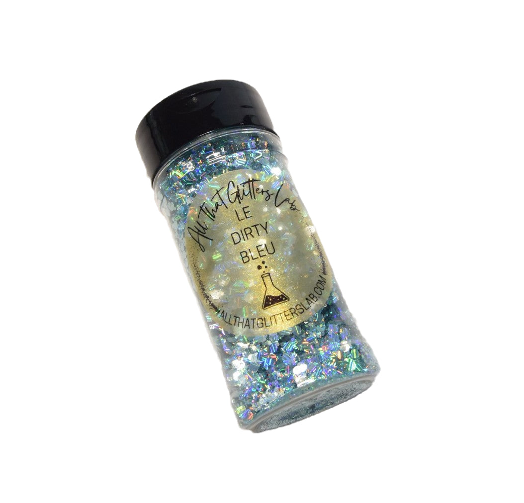 Le Dirty Bleu blue holographic chunky mix glitter