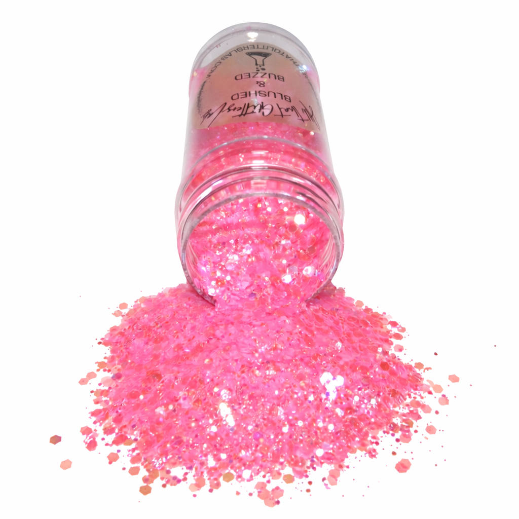 Blushed & Buzzed pink iridescent chunky mix glitter