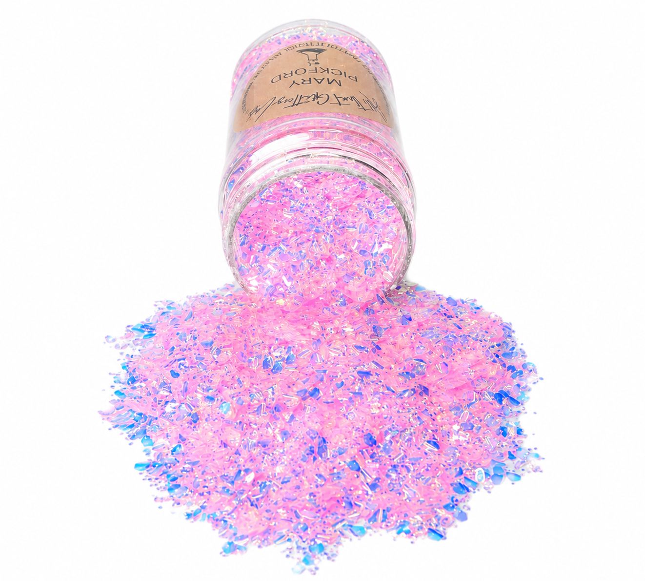 Mary Pickford pink iridescent chunky mix glitter