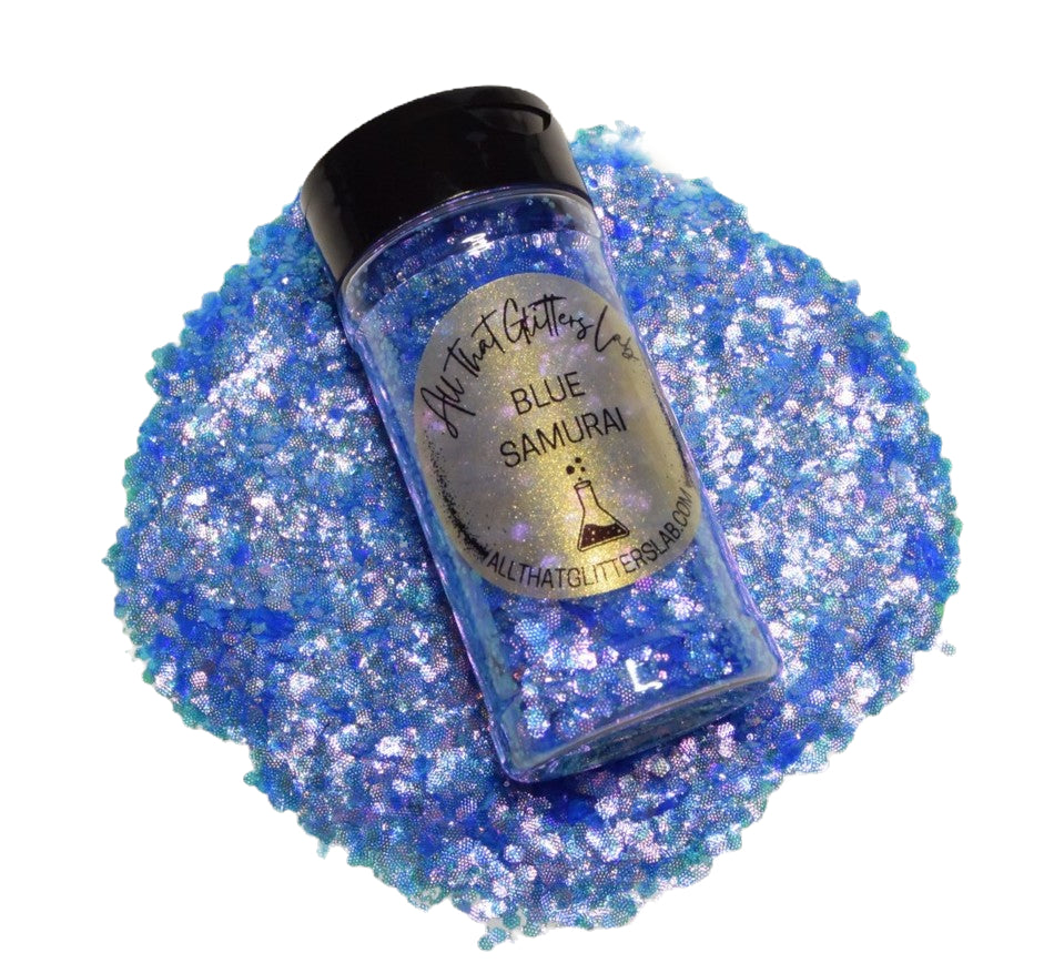 Blue Samurai blue iridescent chunky mix glitter
