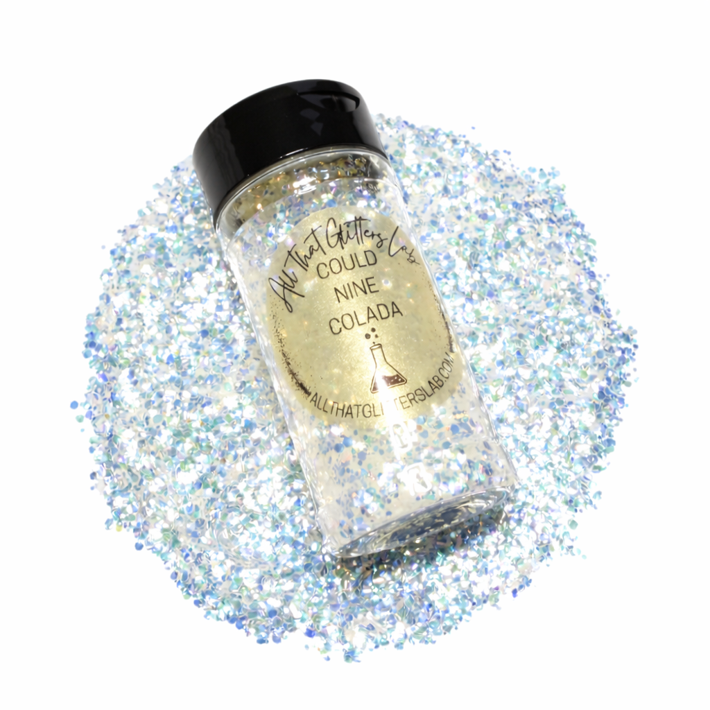 Cloud Nine Colada white iridescent chunky mix glitter