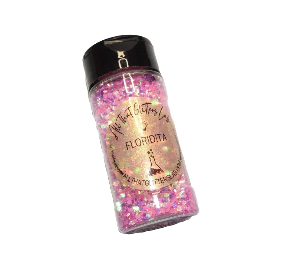 Floridita yellow glow in the dark chunky mix glitter