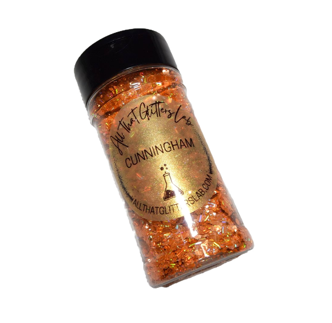 Cunningham orange holographic chunky mix glitter