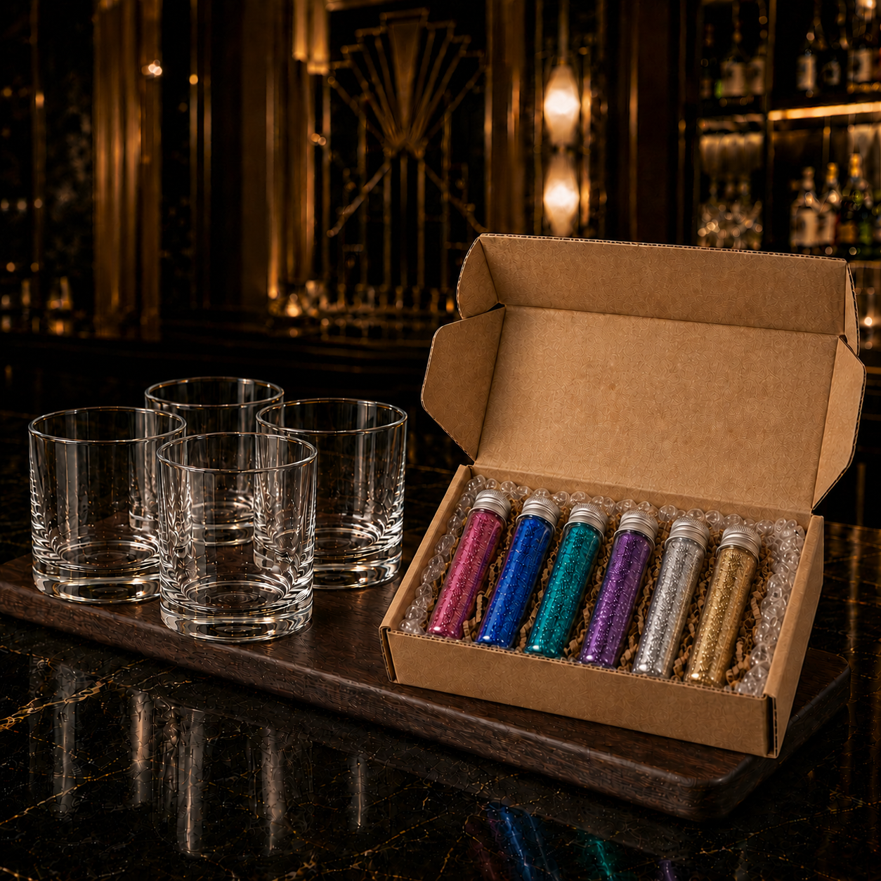Pre-packaged Mystery Glitter Flights
