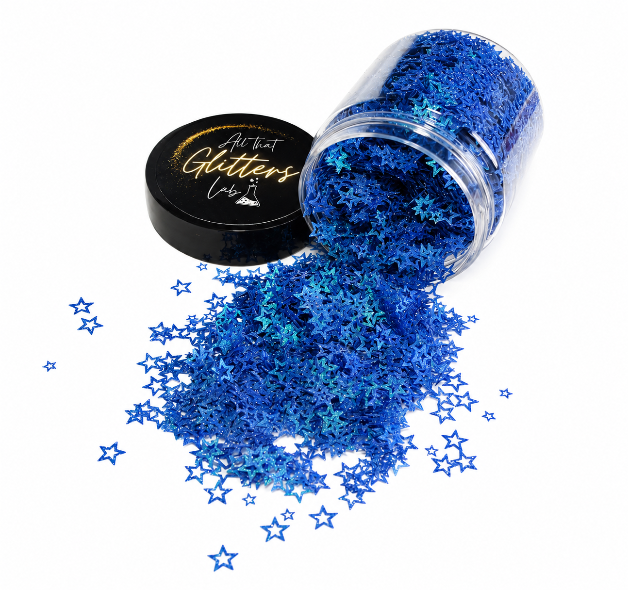 4th Stars blue glitter