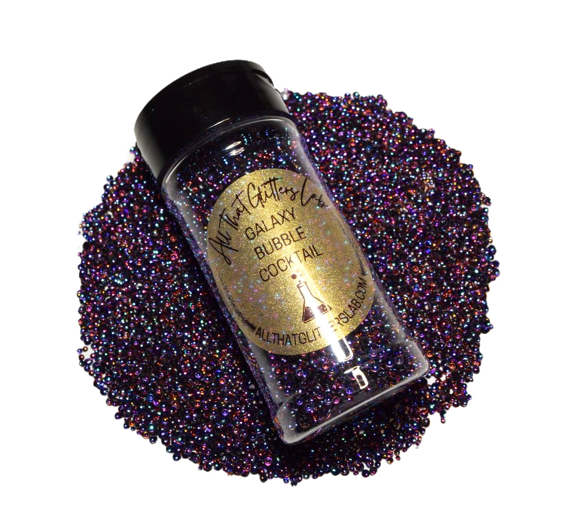 Galaxy Bubble Cocktail black chameleon chunky mix glitter