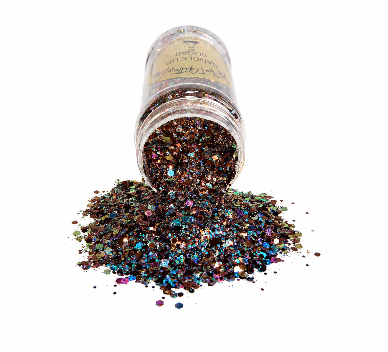 Saddle Up, Sugar brown holographic chunky mix glitter