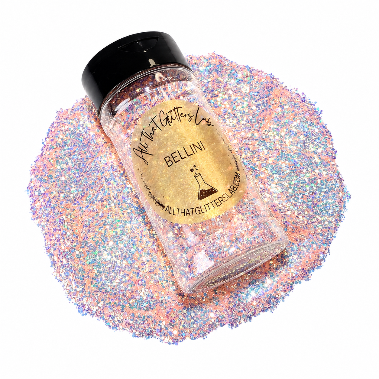 Bellini pink iridescent chunky mix glitter
