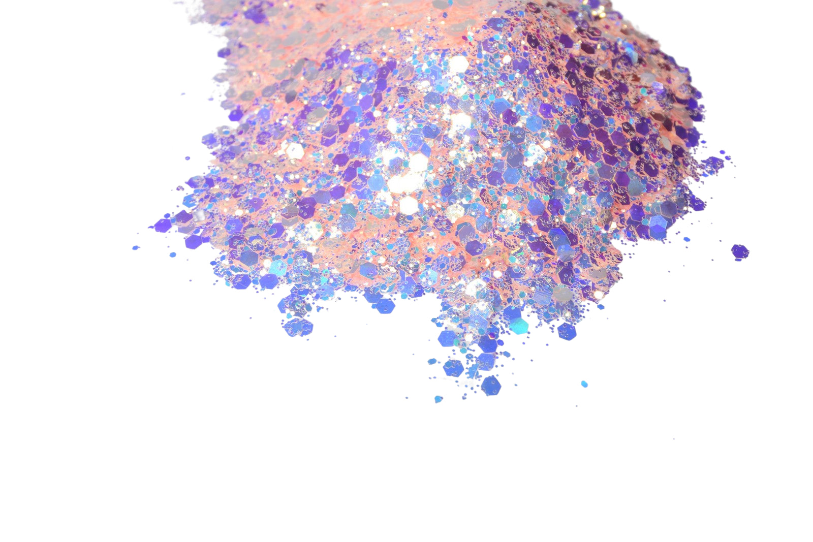 Peachy Keen pink iridescent chunky mix glitter