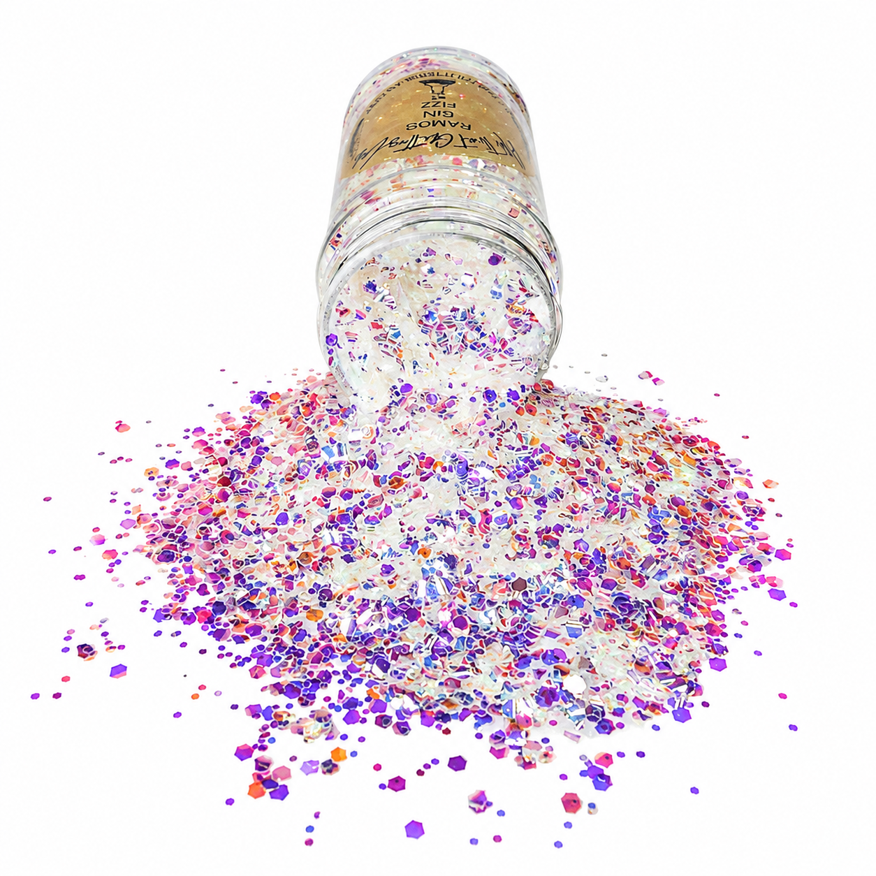 Ramos Gin Fizz white iridescent chunky mix glitter