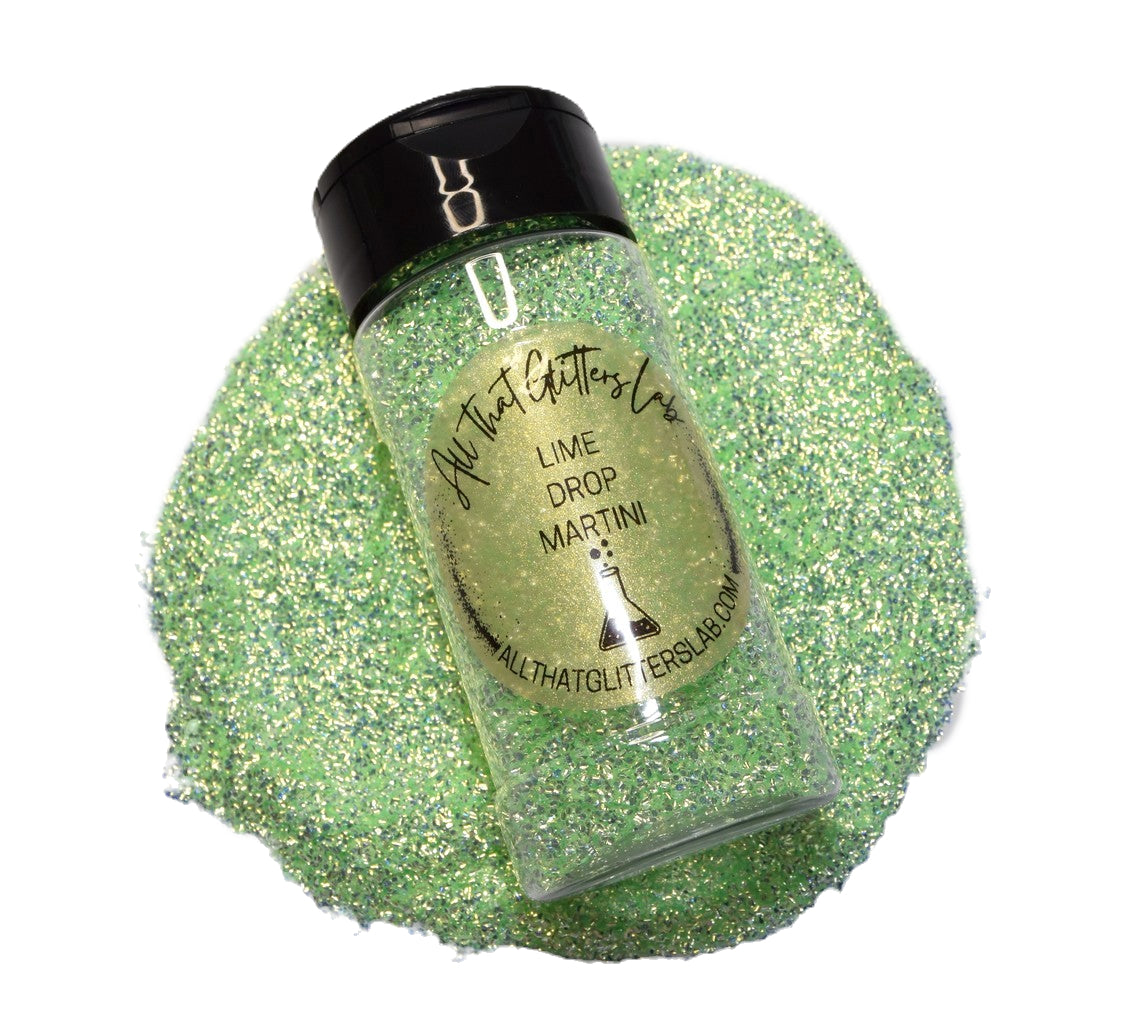 Lime Drop Martini green iridescent tear glitter