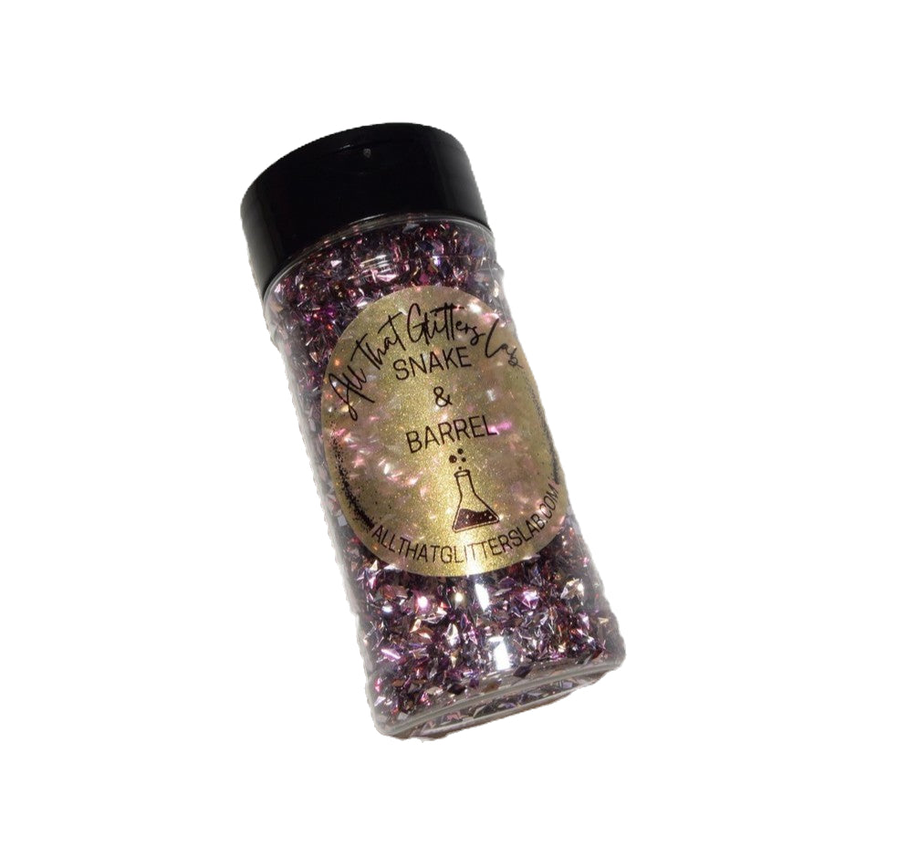 Snake & Barrel purple scales glitter