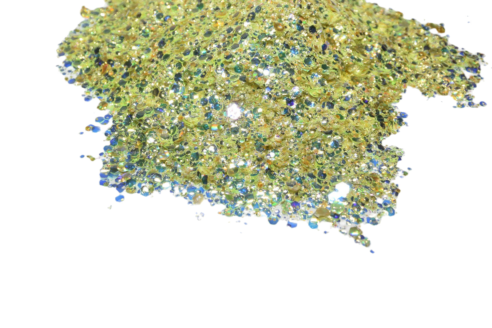 Mad Tea yellow holographic chunky mix glitter