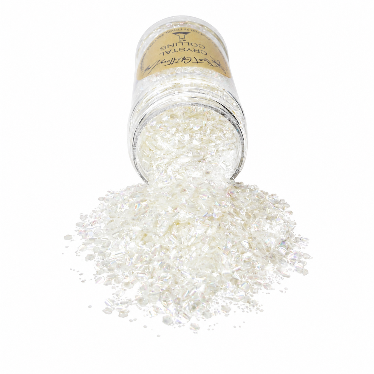 Crystal Collins white iridescent chunky mix glitter