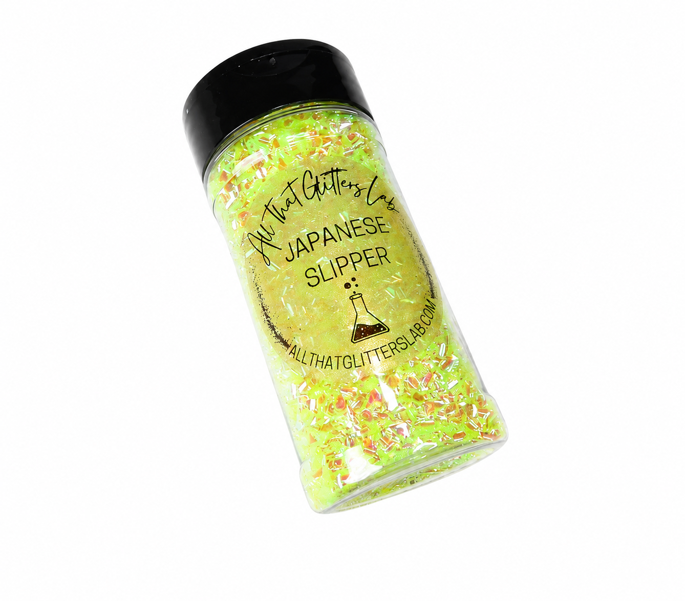 Japanese Slipper yellow iridescent chunky mix glitter