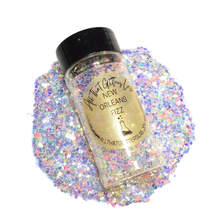 New Orleans Fizz white high flash chunky mix glitter