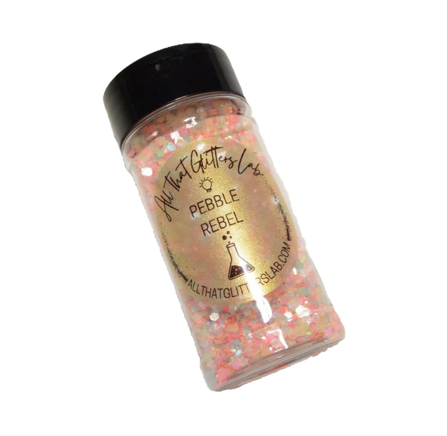 Pebble Rebel yellow glow in the dark chunky mix glitter