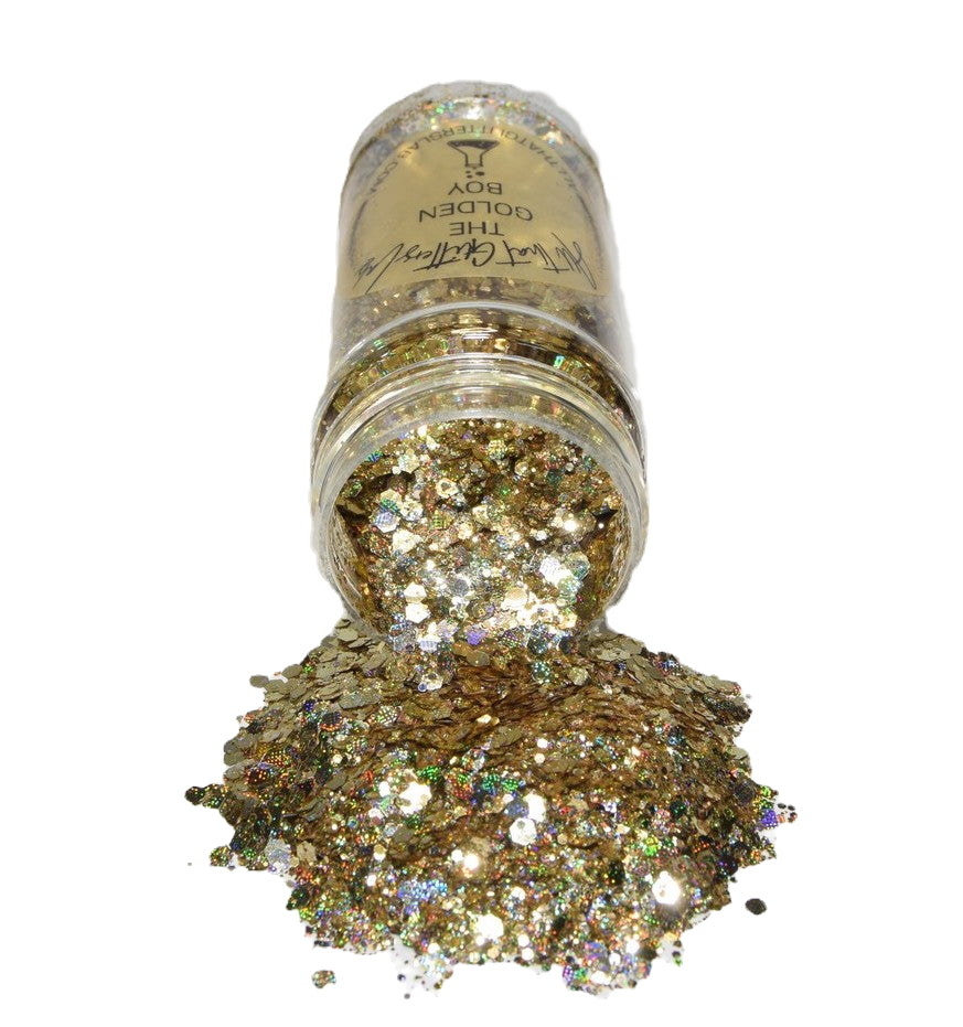 The Golden Boy gold holographic chunky mix glitter