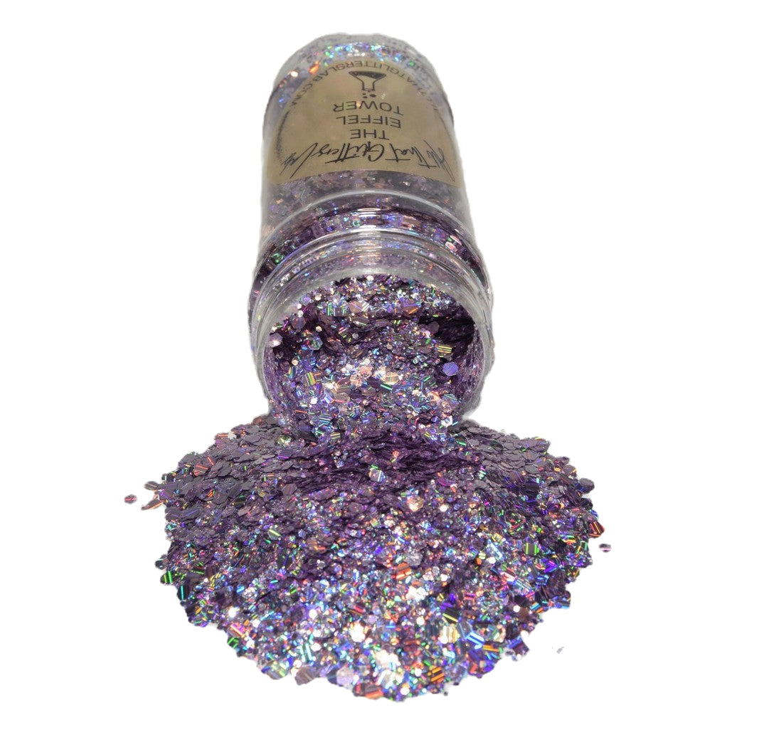 The Eiffel Tower purple holographic chunky mix glitter