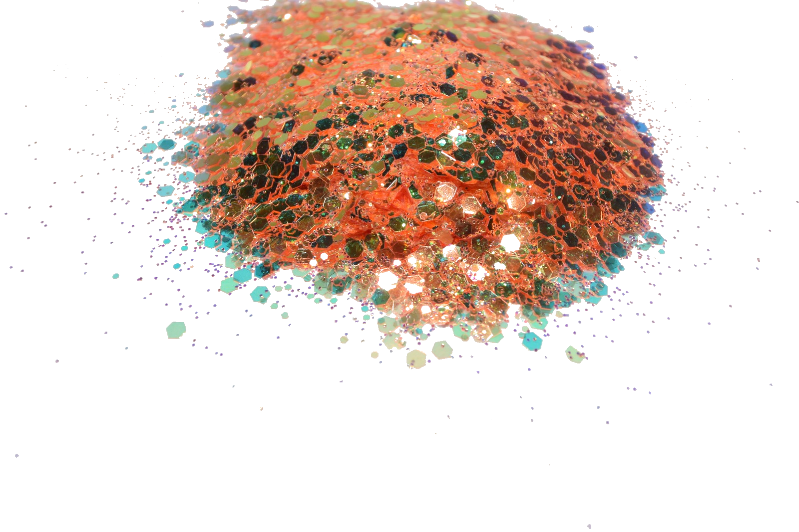Tequila Tantrum orange iridescent chunky mix glitter