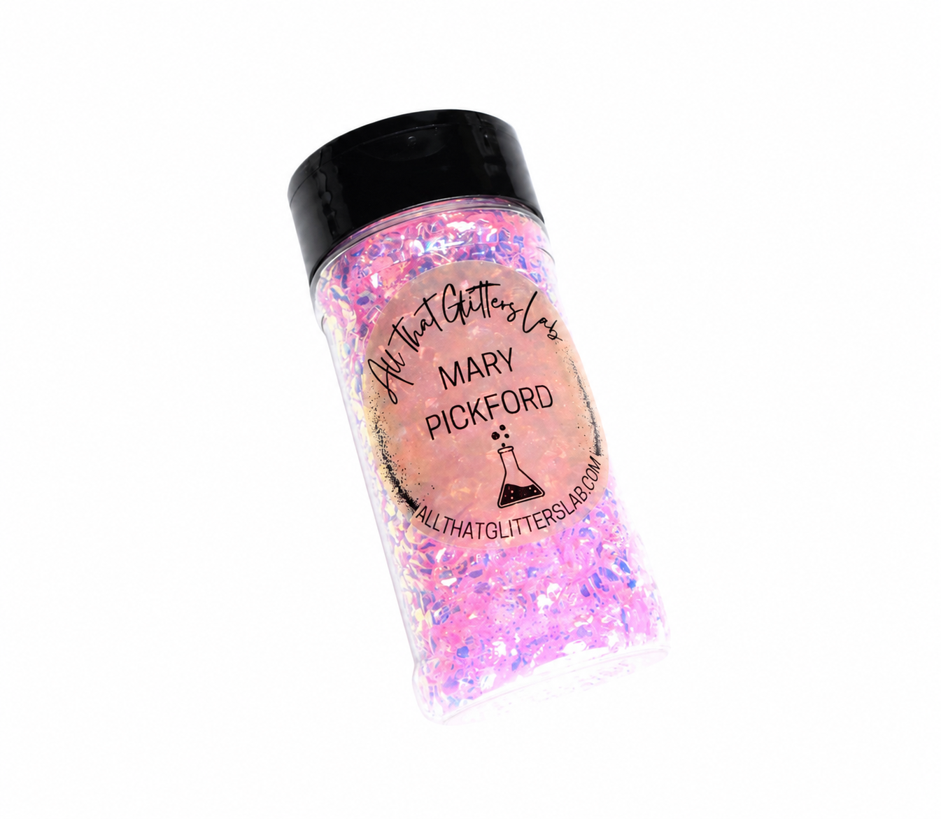 Mary Pickford pink iridescent chunky mix glitter