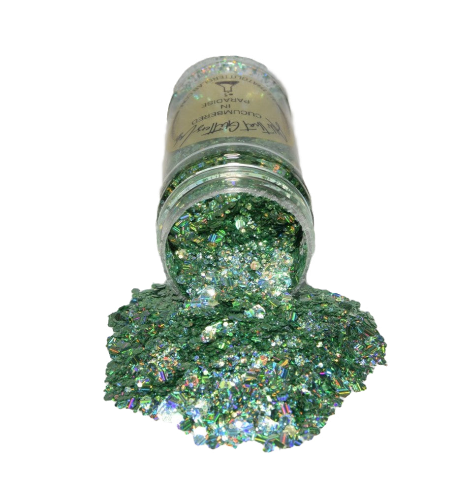 Cucumbered In Paradise green holographic chunky mix glitter
