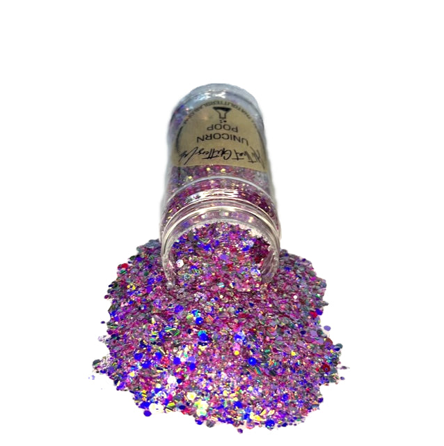 Unicorn Poop silver holographic chunky mix glitter