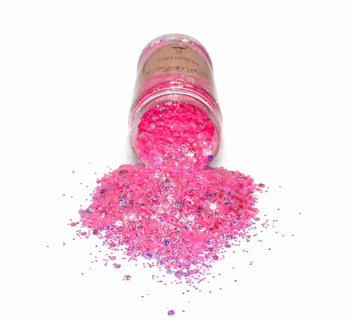 Pumptini pink iridescent chunky mix glitter