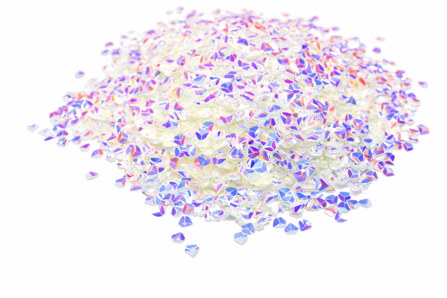 Mirage A Trois white iridescent glitter
