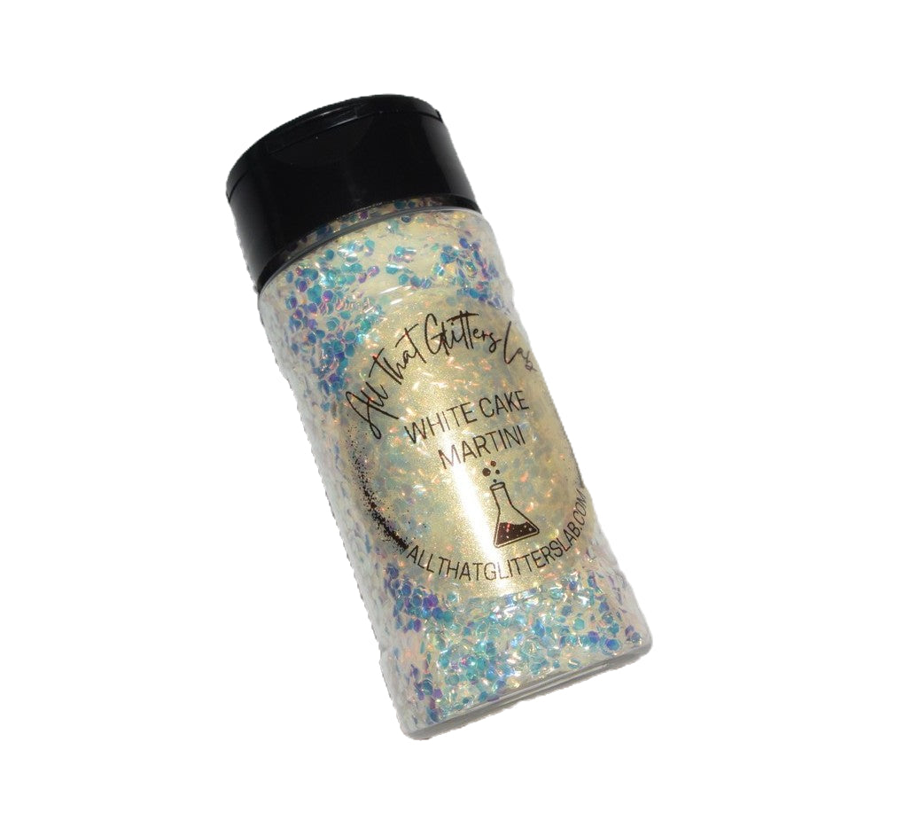 White Cake Martini white iridescent chunky mix glitter