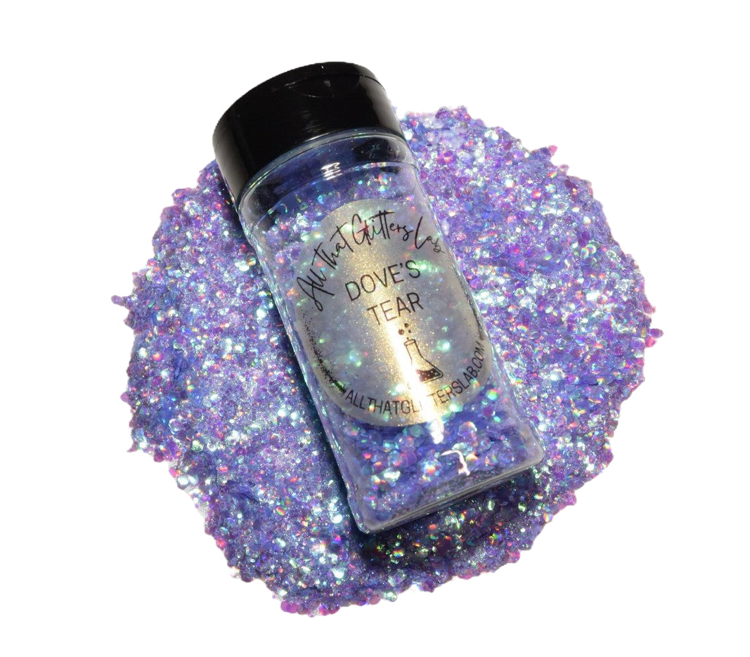 Dove's Tear purple iridescent chunky mix glitter