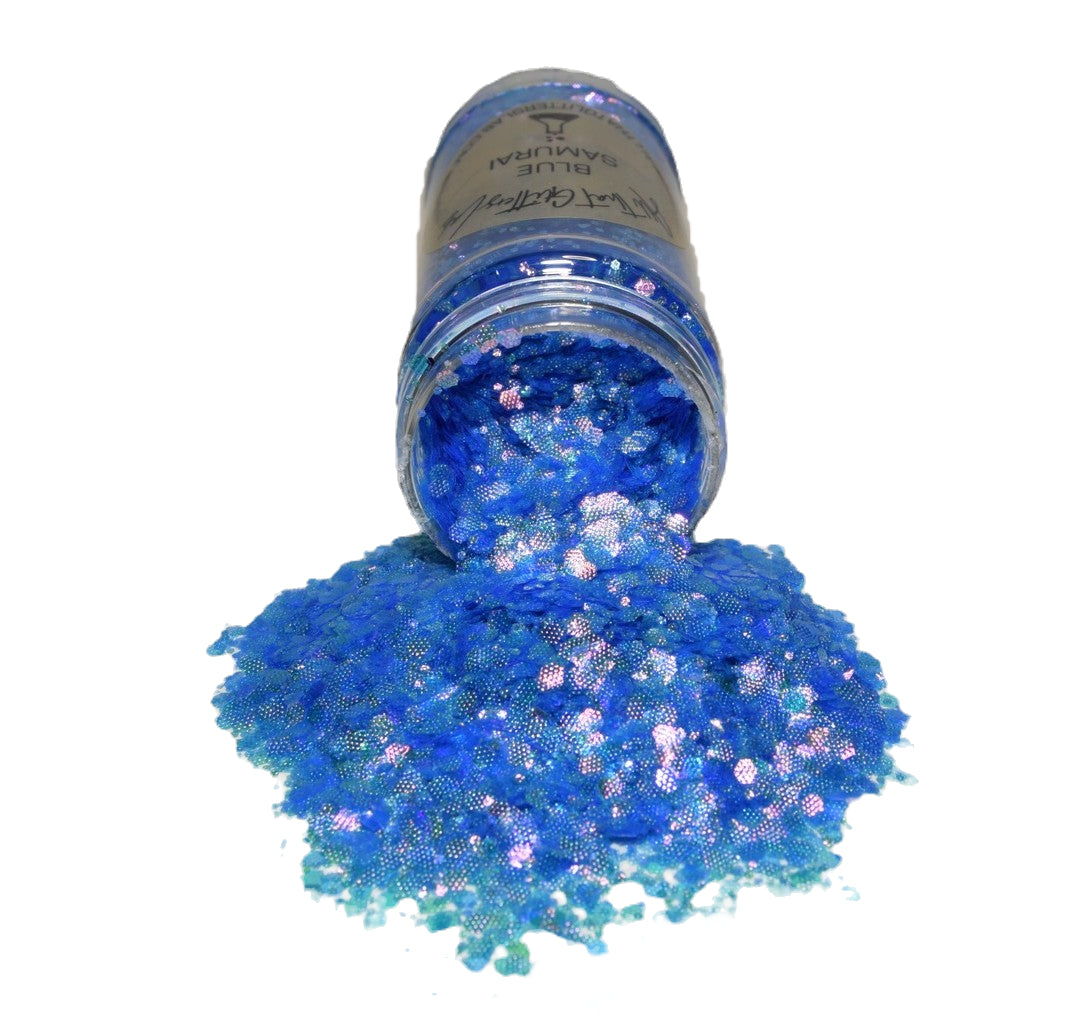Blue Samurai blue iridescent chunky mix glitter