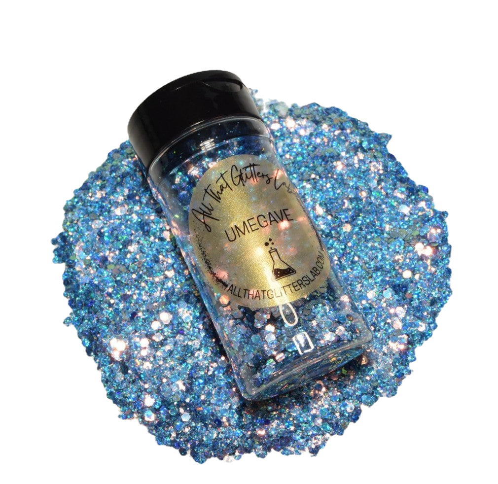 Umegave blue holographic chunky mix glitter
