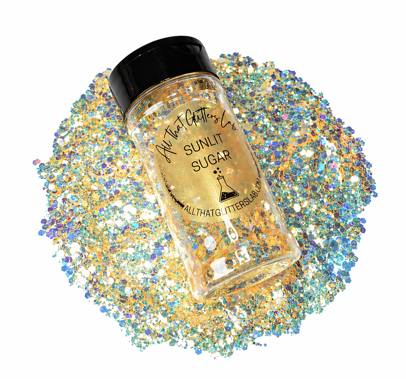 Sunlit Sugar yellow iridescent chunky mix glitter