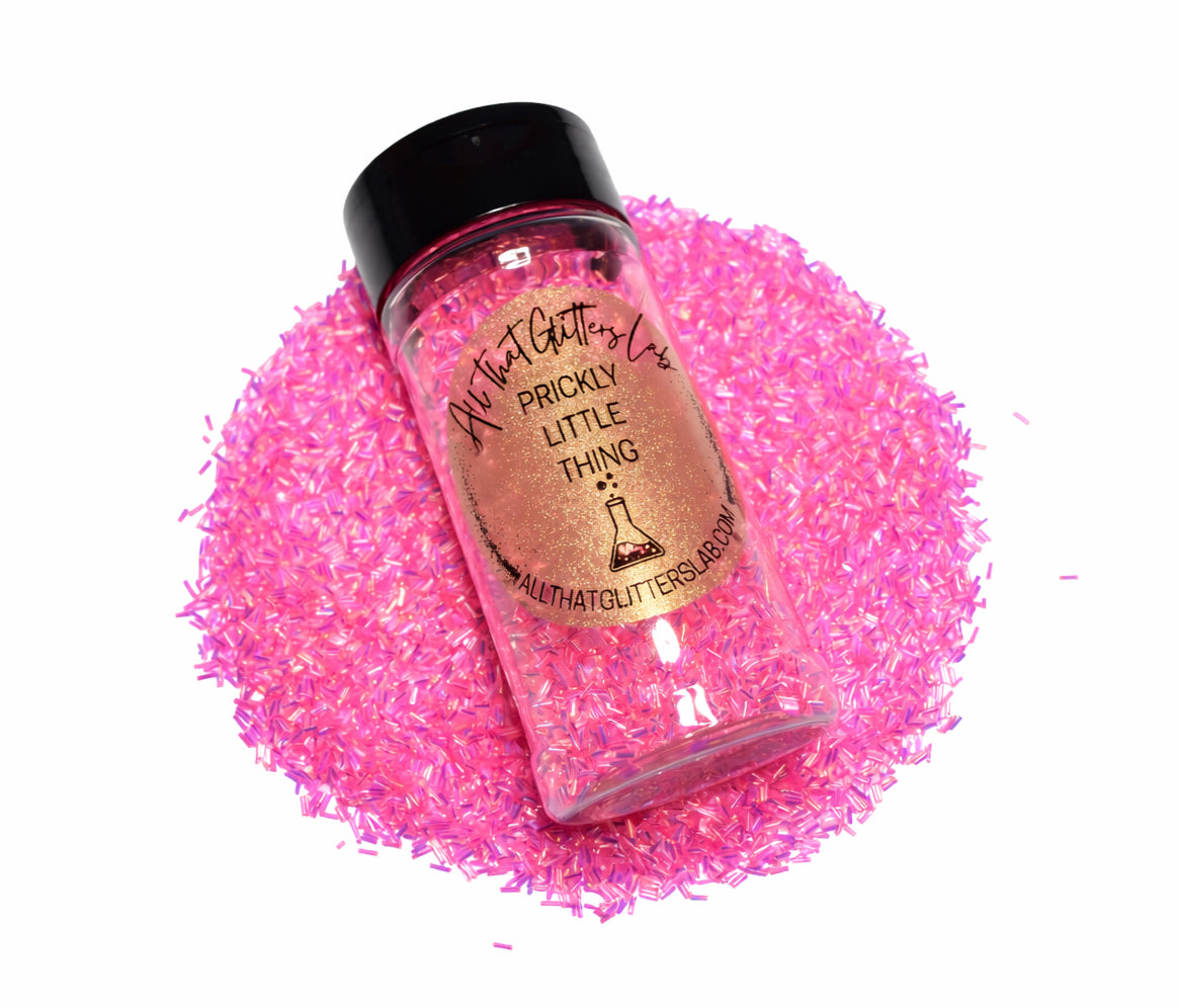 Prickly Little Thing pink iridescent chunky mix glitter