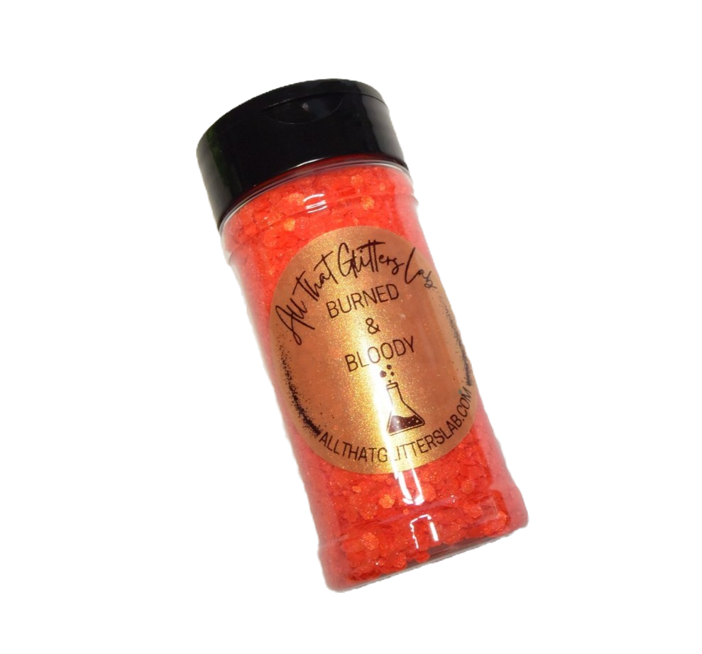 Burned & Bloody orange textured chunky mix glitter