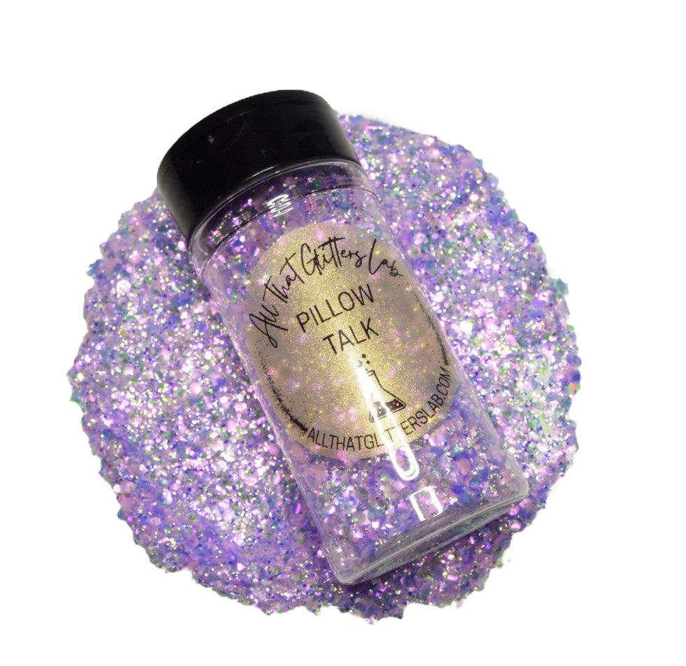 Pillow Talk pink iridescent chunky mix glitter