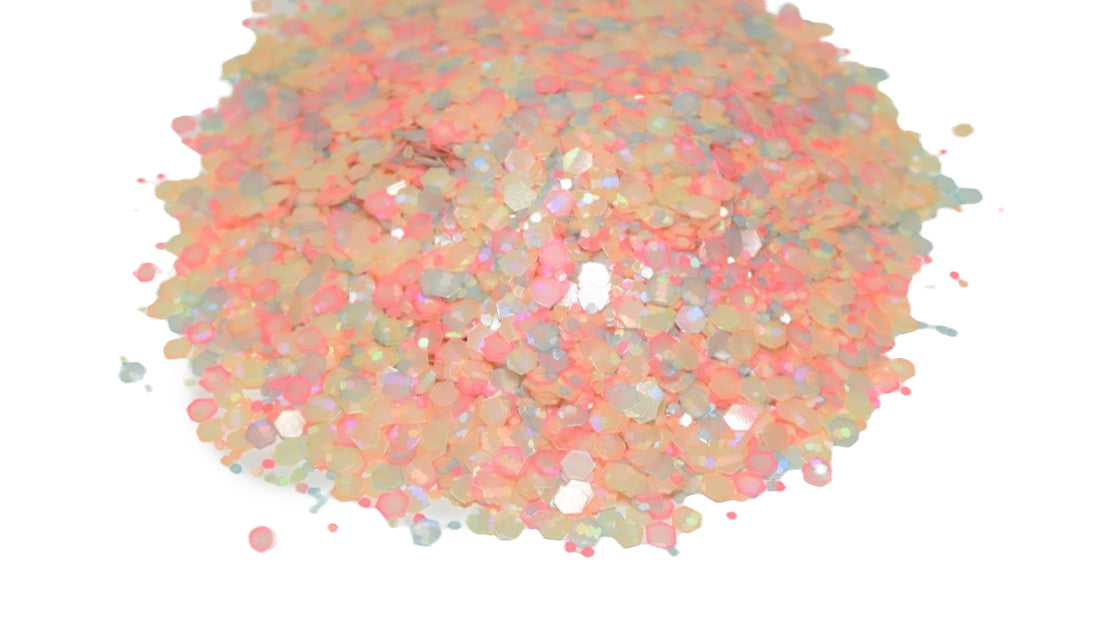 Pebble Rebel yellow glow in the dark chunky mix glitter