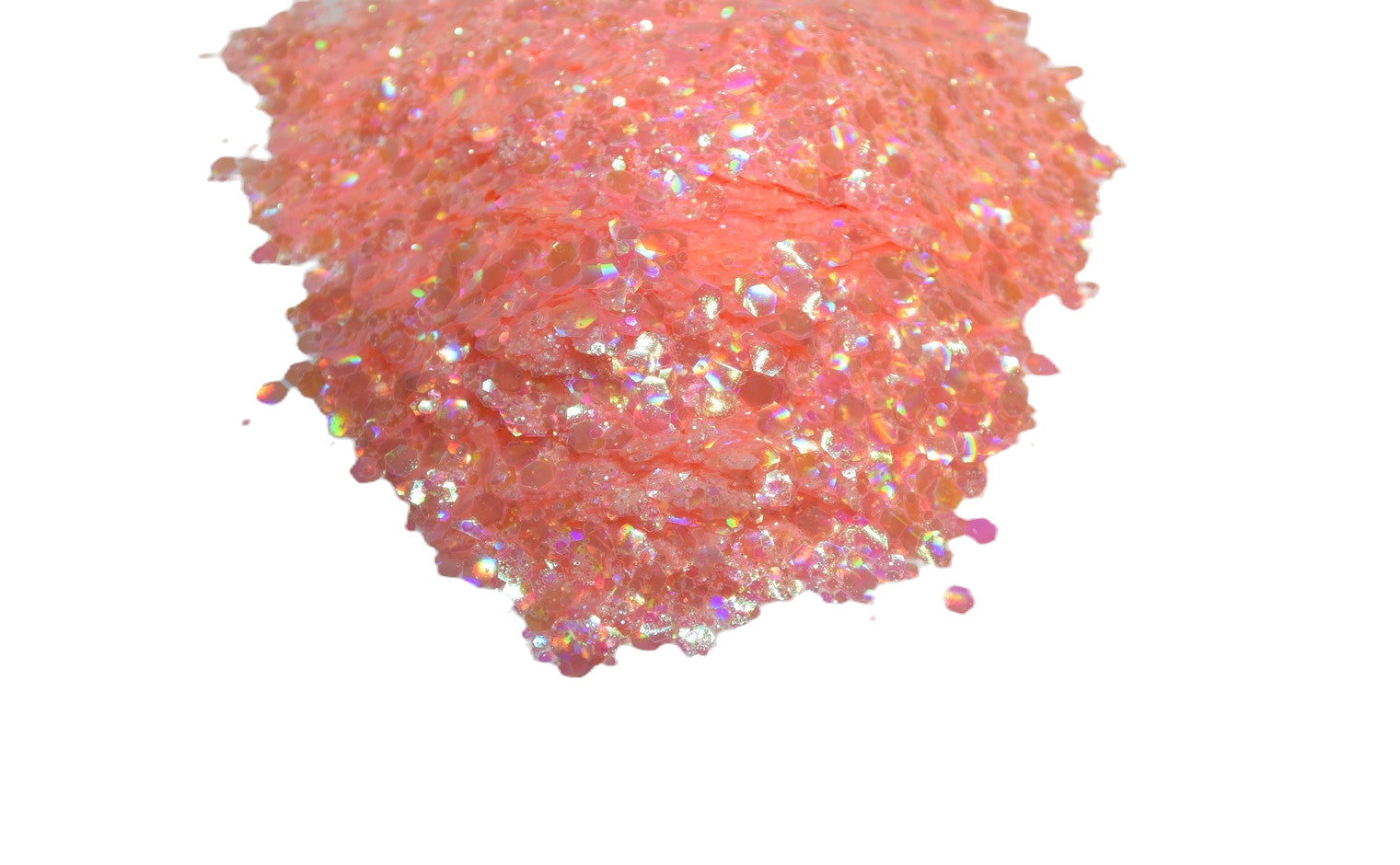 Coral & Coast orange iridescent chunky mix glitter