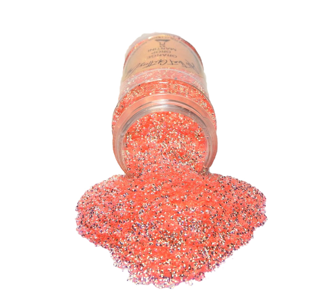 Orange Drop Martini orange iridescent tear glitter