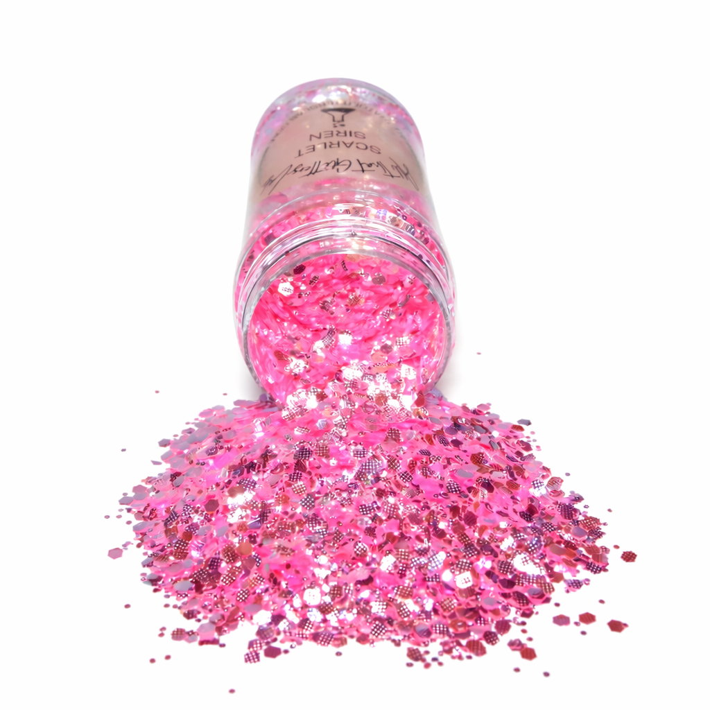 Scarlet Siren pink iridescent chunky mix glitter
